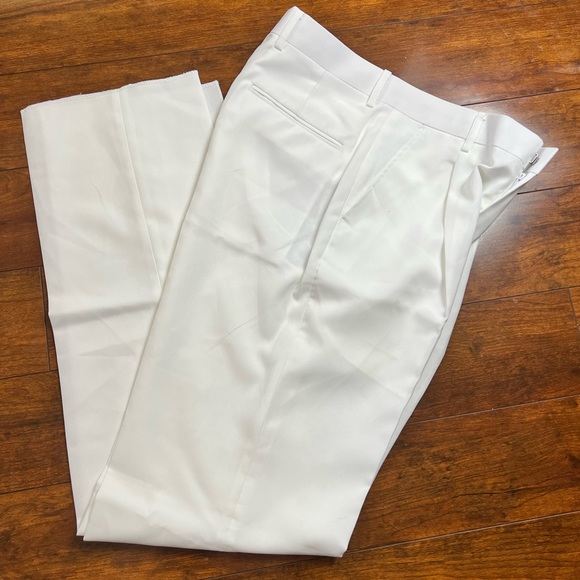 Men’s Vittorio St. Angelo🔹NWT🔹White Polyester Drees Pant 36s 30w - Picture 2 of 9